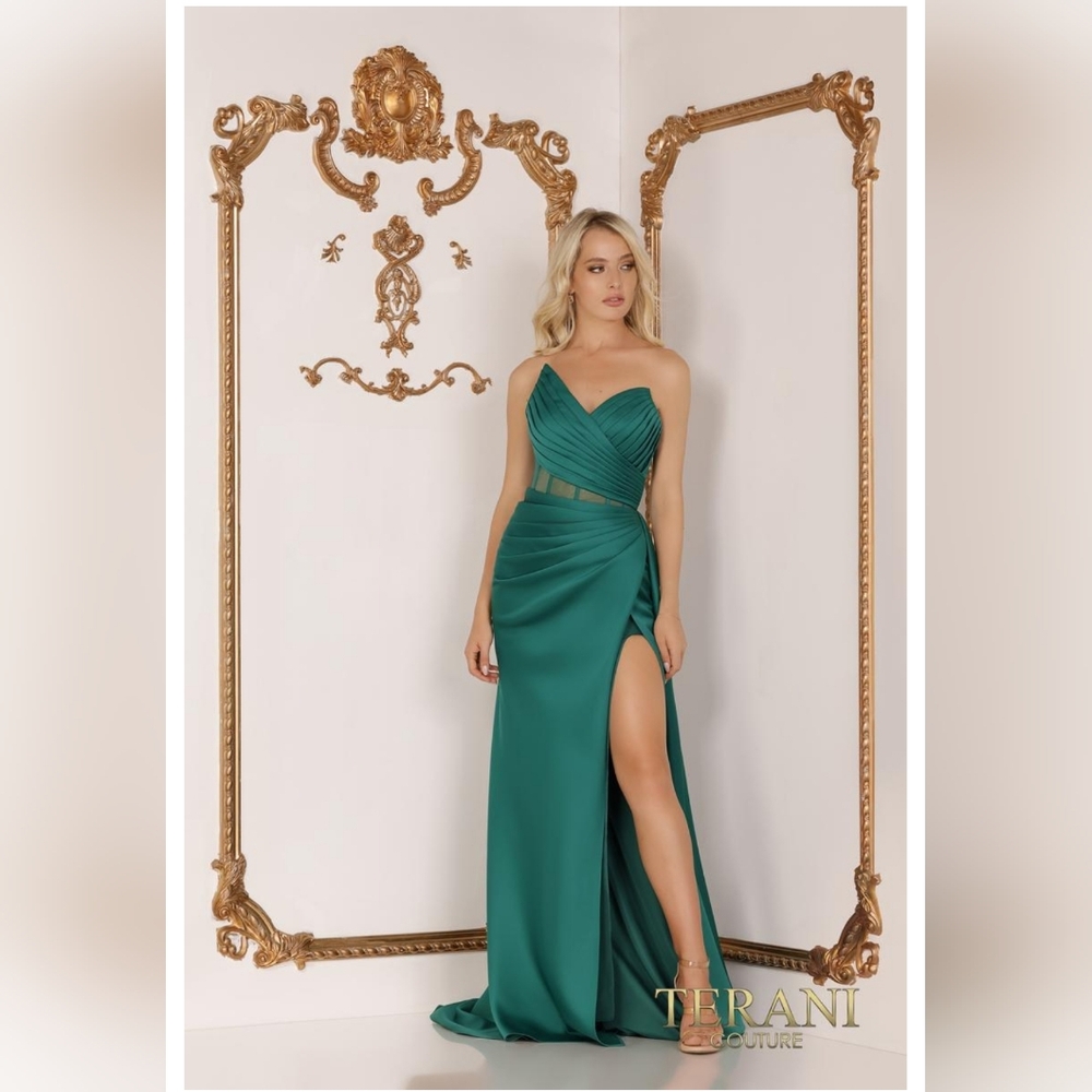 Terani Couture 2111P4020 Emerald Size 12 Prom Dress